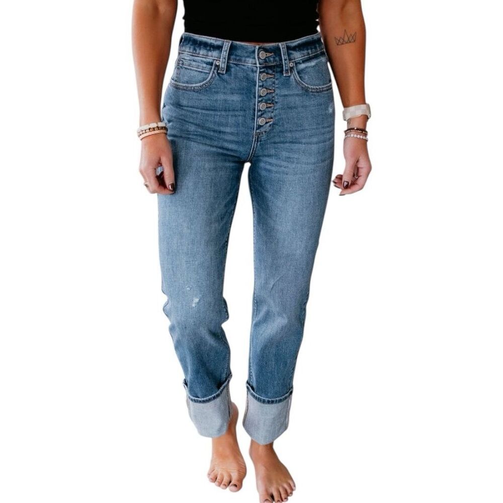 eunina Olsen Super High Rise Straight‎ Jeans Size 31 x 32